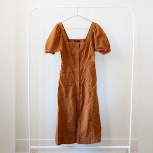 Madewell Cottage Core Rust Button-Down Dress